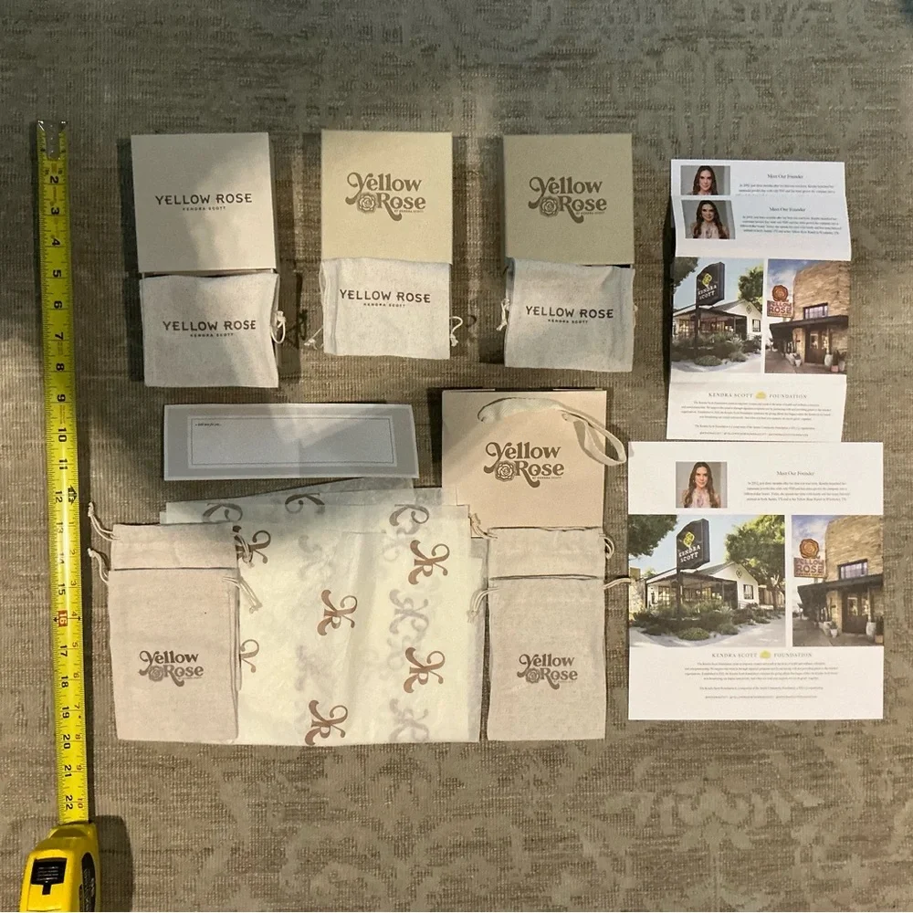 Kendra Scott Yellow Rose Gift Boxes and Cloth Bags